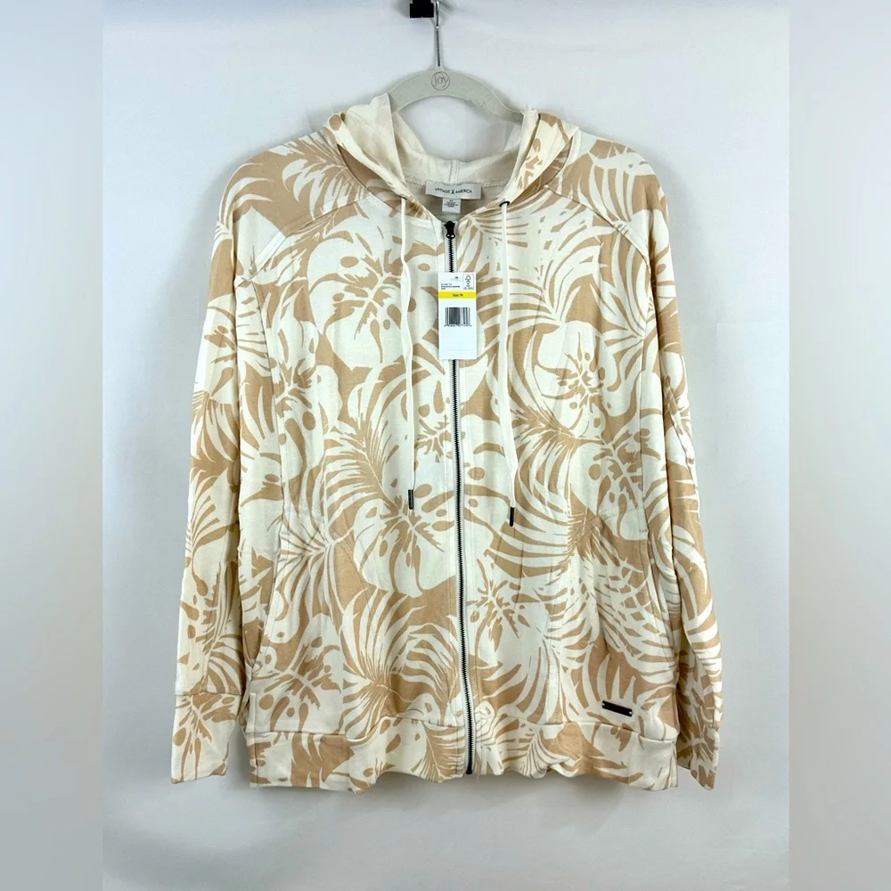 Vintage X America Moonlight Psalm Shadow Print Hooded Zip Front Sweatshi… - Picture 1 of 9